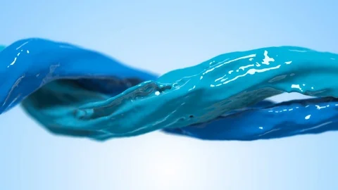 Rainbow colors, fluid simulation. spilled paint. color turquoise blue Stock Footage 125904377