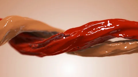 Rainbow colors, fluid simulation. spilled paint Stock-Footage 125904381