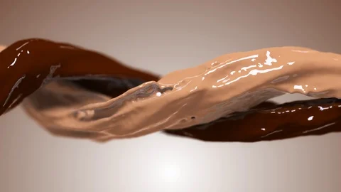 Rainbow colors, fluid simulation. spilled paint. color chocolate Stock Footage 125904408