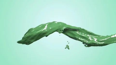 Rainbow colors, fluid simulation. spilled paint. color pistachio Stock Footage 125904437