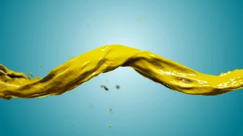 Rainbow colors, fluid simulation. spilled paint. color yellow Stock-Footage 125904470