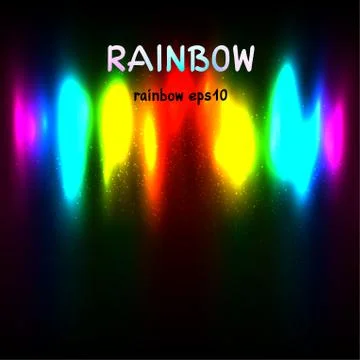 Rainbow colors light background with text Stock Illustration