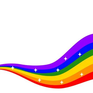 Rainbow colors pride wave with star イラスト素材