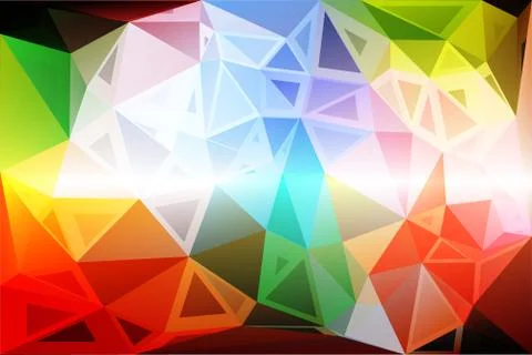 Rainbow colors random sizes low poly background Stock Illustration