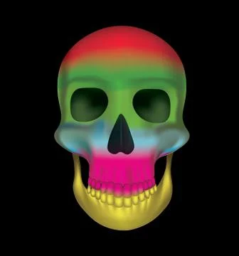 Rainbow colors skull Stock Illustration