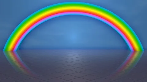 Rainbow colors - slow cycling looped 3d animation Stock-Footage 114732953
