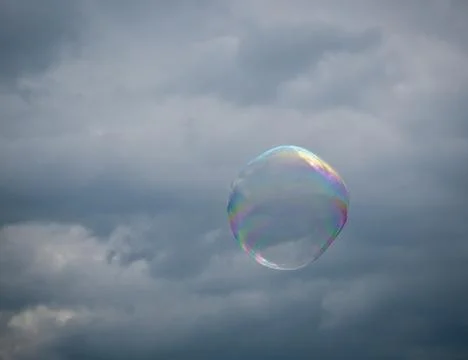 Rainbow colors in soap bubble Stock Photos