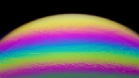 Rainbow colors swirl in a bubble vortex. Stock Footage 307437854