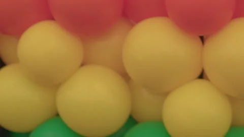 Rainbow coloured balloons at party Stock Footage 280484558