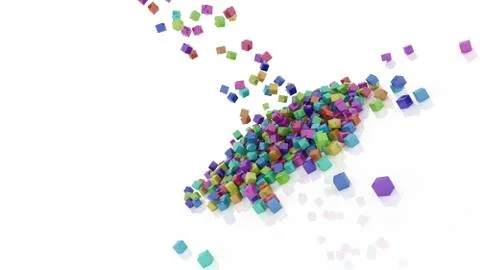 Rainbow coloured cubes Illustrazione stock