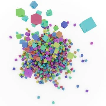Rainbow coloured cubes Stock Illustration