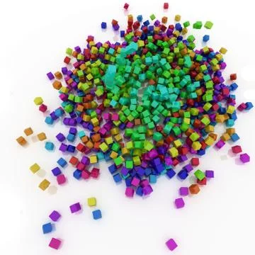 Rainbow coloured cubes Stock Illustration