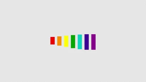 Rainbow coloured loading bars animation, with alpha channel Stock Footage 178594998