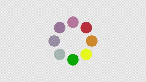 Rainbow coloured loading dots, icon animation on a transparent background Stock Footage 138999539