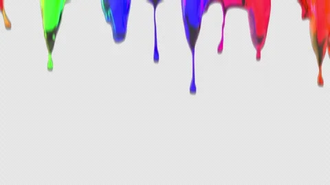 Rainbow Coloured Paint Drips Flooding the Camera Lens Stock Footage 343774317