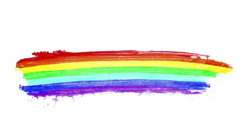 Rainbow coloured paint stroke animation Stock Footage 135160126