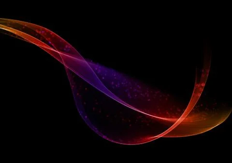 Rainbow coloured waves with bokeh lights Stock Illustration