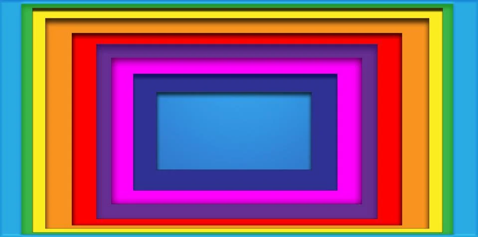 Rainbow colours 3d rendering concept. Illustrazione stock