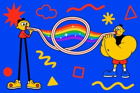 Rainbow Communication Stock Illustration