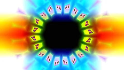Rainbow Complex Pattern Loop Tech Colorful Flame Stock Footage 150546260