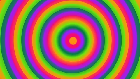 Rainbow Concentric Circles Expanding Loop Stock-Footage 329545467