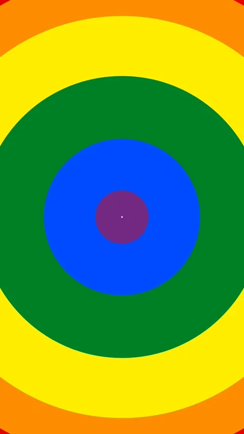 Rainbow concentric circles expanding wipe transition with alpha channel. LGBTQ Stock Footage 334373380