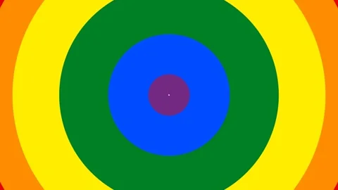 Rainbow concentric circles expanding wipe transition with alpha channel. LGBTQ Stock Footage 334373383