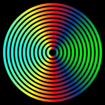 Rainbow Concentric Circles Stock Illustration