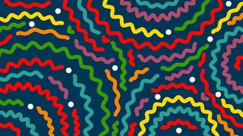 Rainbow concentric squiggle background Stock Illustration