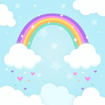 Rainbow concept in flat design Stock Illustration