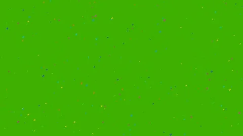 Rainbow confetti falling on green screen for festive party overlay 4K Stock Footage 336485646