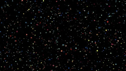 Rainbow confetti falling in slow motion. Festive colorful rain. Stock Footage 320934333