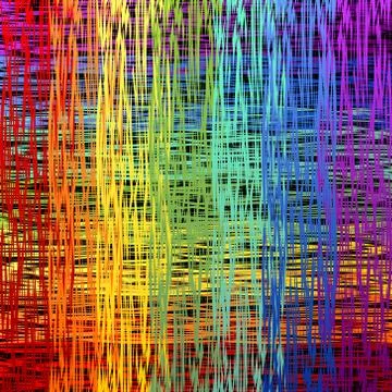Rainbow contrasting doodle on black background Stock Illustration