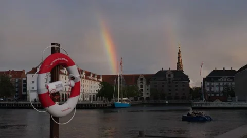 The Rainbow in Copenhagen Stock Footage 218257015