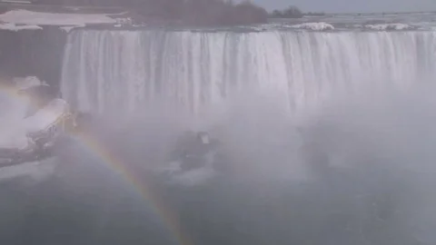 Rainbow in corne on niagara falls Video stock 74094017