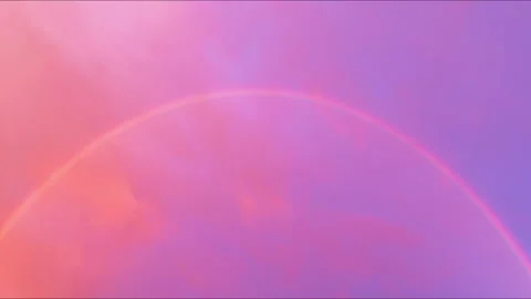 Rainbow in cotton candy clouds Stock Footage 131605266
