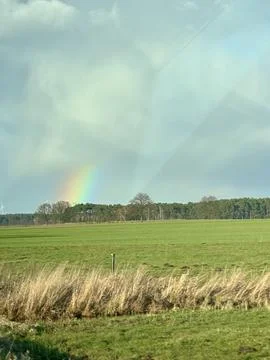 Rainbow in the Countryside Stock Photos