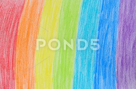 Rainbow crayon drawing Stock Illustration