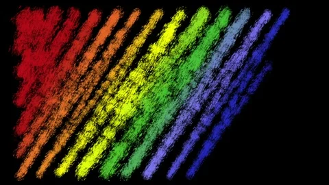 Rainbow Crayon Hatching Screen Stock Footage 244891378