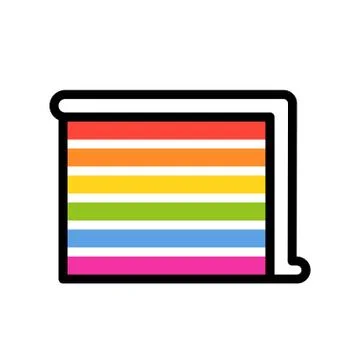 Rainbow crepe cake vector illustration, filled style icon Illustrazione stock