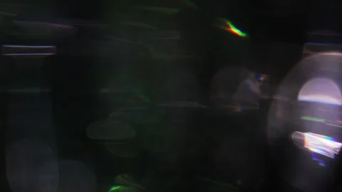 Rainbow, crystal, Bokeh, light leaks, black background, Video stock 320648819
