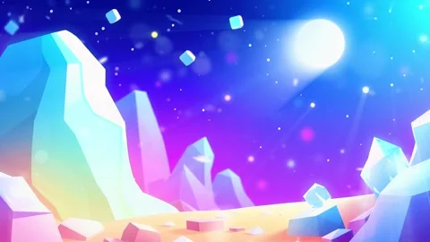 Rainbow Crystal Field: Animated Scene with Pastel Colors and Sparkling Crystal Video stock 308847249