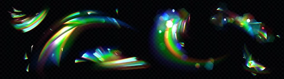 Rainbow crystal light, prism flare reflection lens Stock Illustration