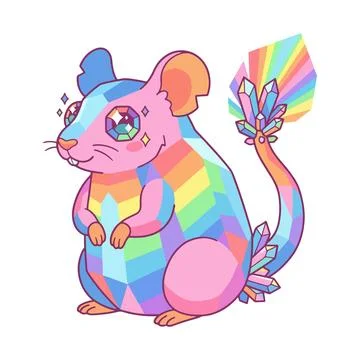 Rainbow Crystal Mouse Stock-Illustration