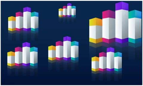 Rainbow cube block on abstract background Stock Illustration