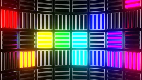 Rainbow Cube Strobes Background VJ Loop in 4K Stock Footage 266524160