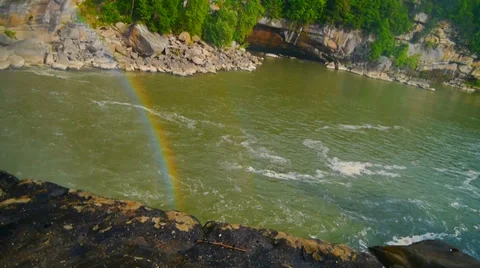Rainbow at Cumberland Falls Stock Footage 38721980
