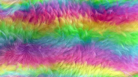 Rainbow Curly Fur 3D Render Background Stock Footage 161034424