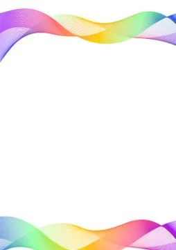 Rainbow curve line layer abstract background Stock Illustration