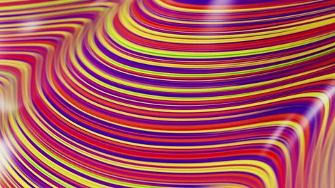 Rainbow curve wave background 3D generated lines straps waves multicoloured Stock Footage 245452230